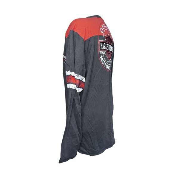 Harley-Davidson Motorcycles Genuine Oil Can Henley Long-Sleeve Shirt Size Large - Picture 5 of 7